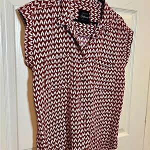 Jachs Red and White Zigzag Blouse